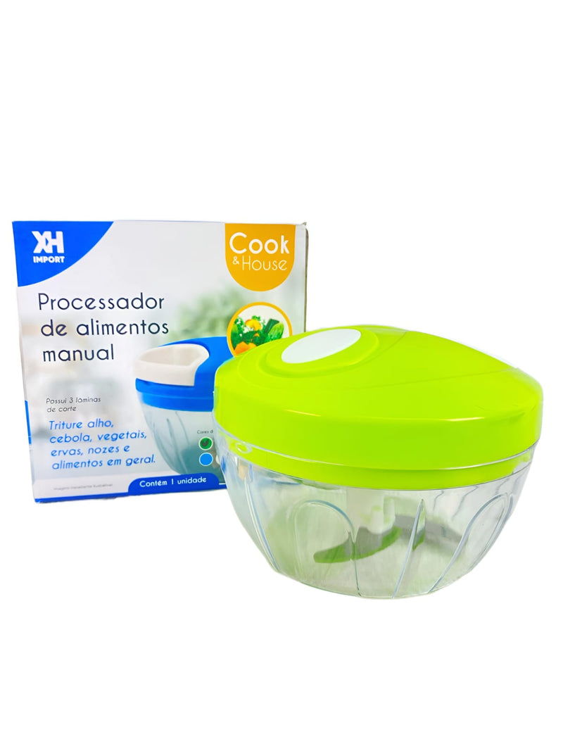 Mini Processador de Alimentos Manual a Corda - Triture em Segundos!