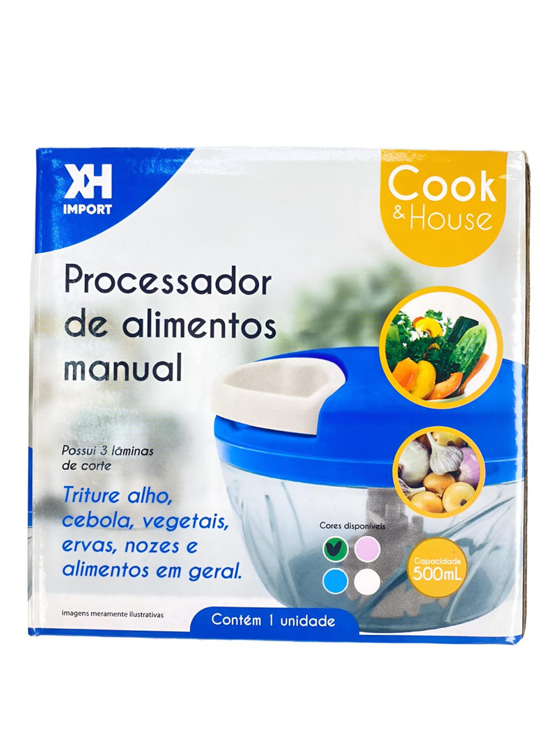 Mini Processador de Alimentos Manual a Corda - Triture em Segundos!